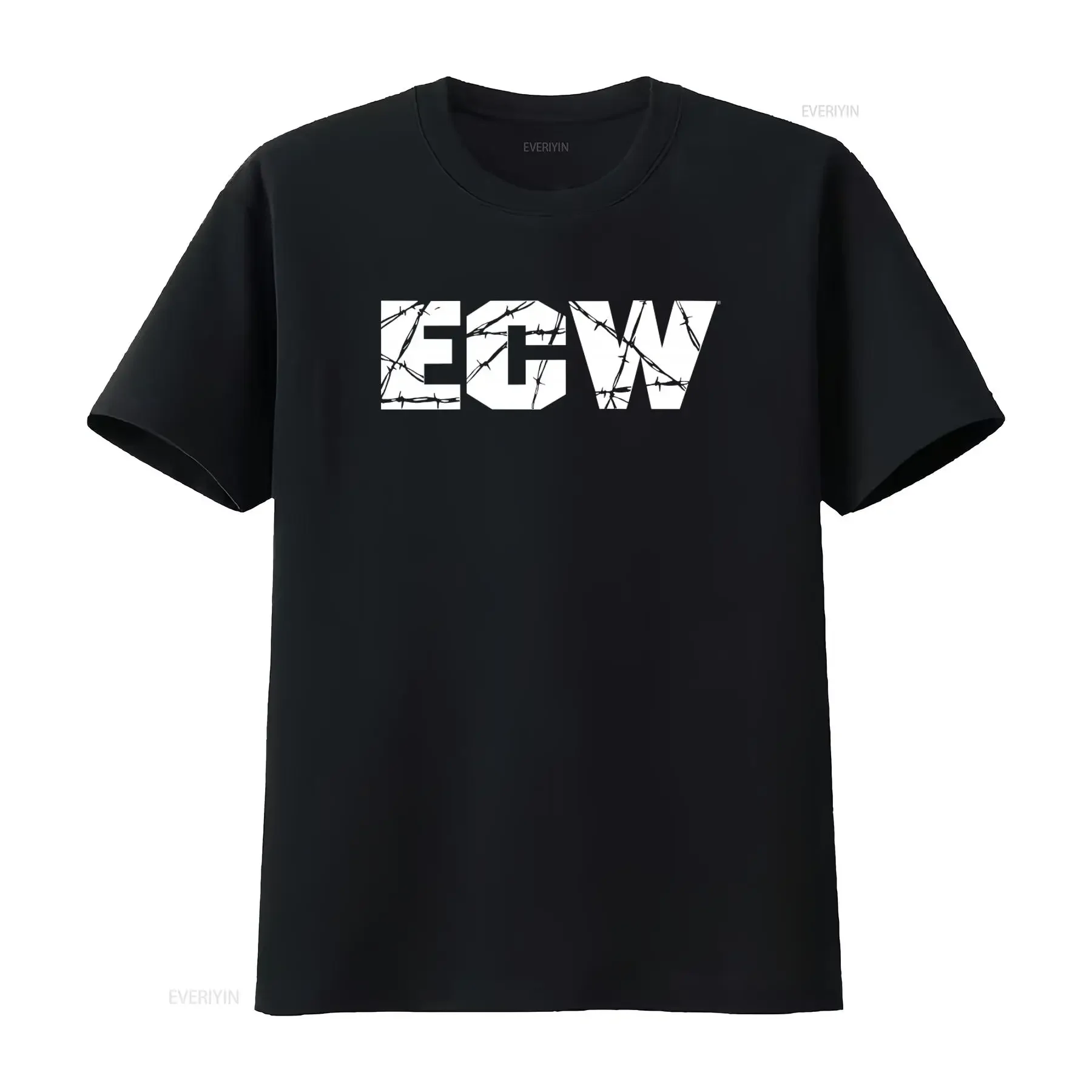 Camiseta Vintage WWF ECW Tamanho Grande One Night Stand Hammerstein Ballroom 2005 com Estampa de Arame Farpado, Roupas de Designer com Efeito Lavado Vintage