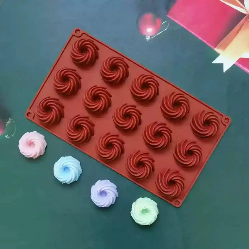 15 Whirlpool Donuts Silicone Baking Mousse Dessert Abrasives Waffle Cake DIY Rice Cake Mould
