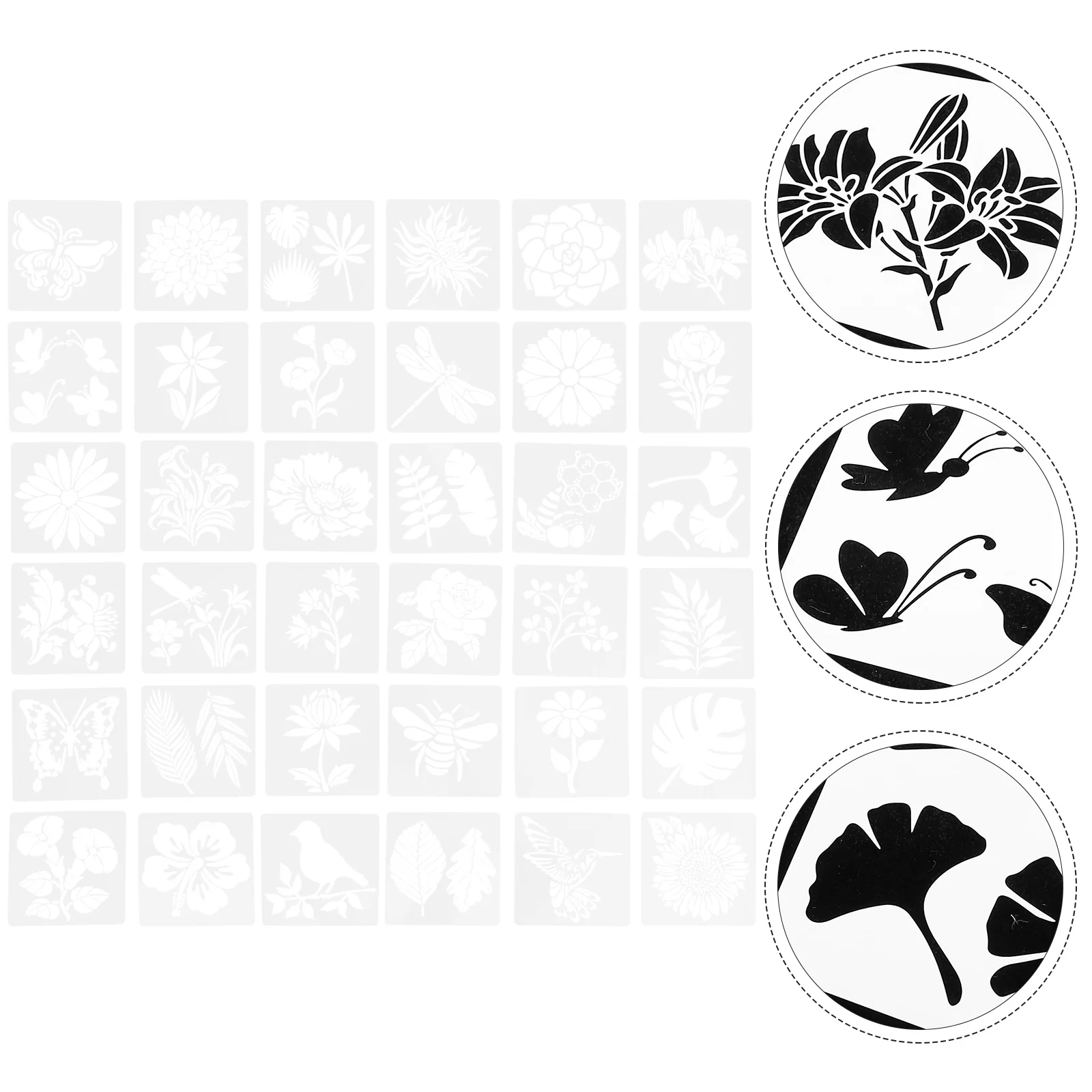 

36 Pcs Painting Template Art Templates Drawing Stencils Plastic Hollow Out Wall Decoration for Crafts The Pet DIY White