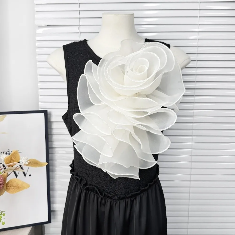 Fashion Multi-Layered Chiffon Rose Flower Pleated Puffy 3D Chest Flower DIY Handmade Clothing Decoration Corsage