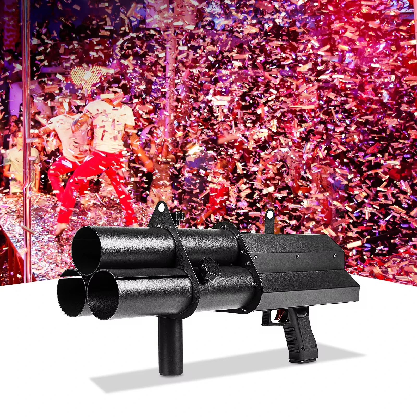 

MK-CN11 Battery 3 Head Electric Confetti Gun Shooter Machine for Wedding Party Dj Nightclub Stage Event