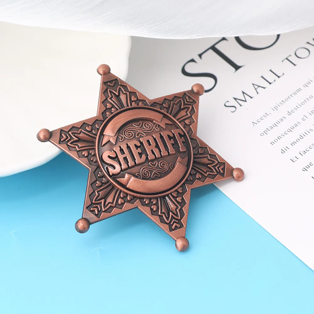 الغربية الكبار شريف شارات زي ستار على شكل دبوس معدني دبابيس كرنفال هدايا الحفلات لجميع القديسين كاوبوي الشرف لعبة المدرسة