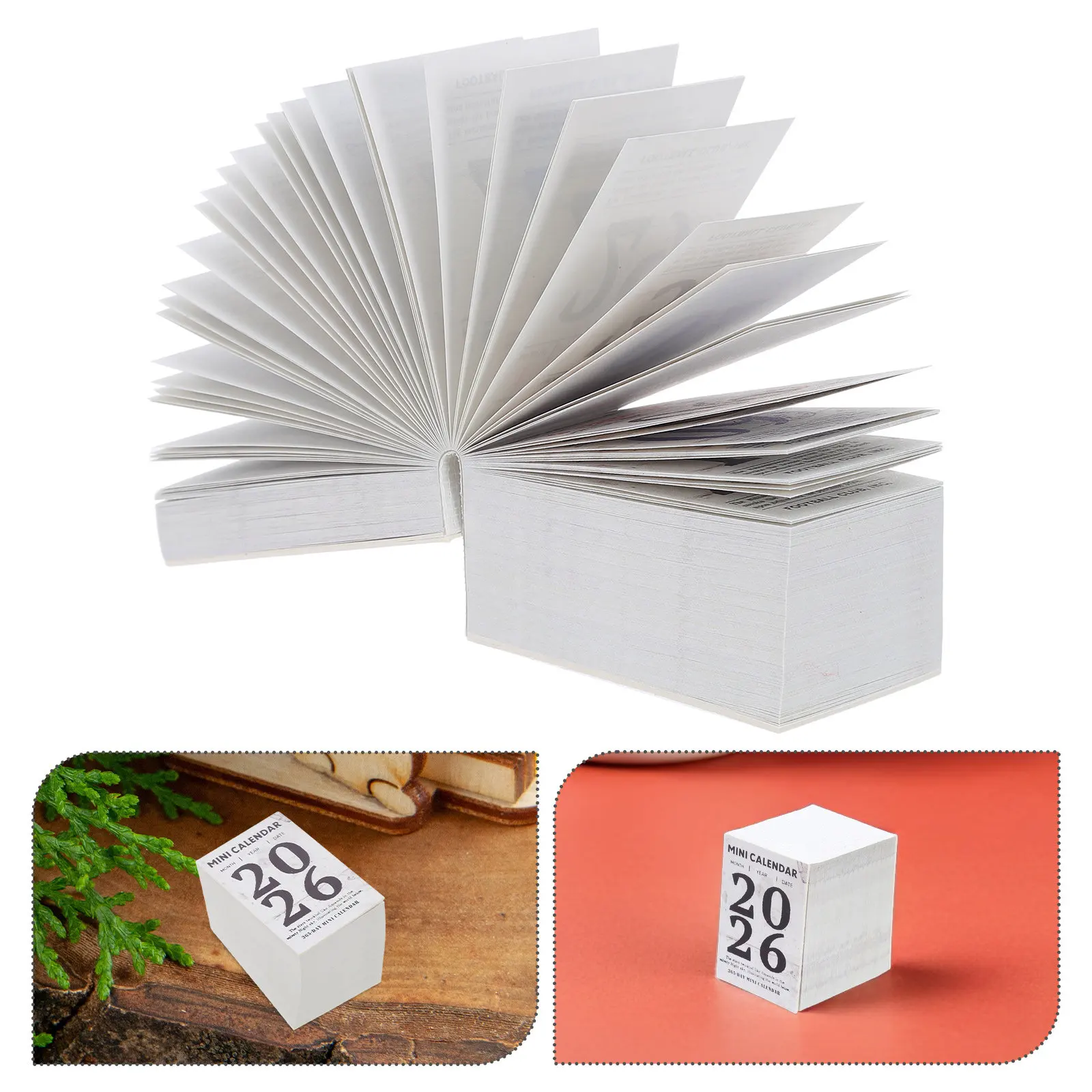 

1 X Mini Tear Off Calendar 2026 Retro Minimalist Daily Clear Printed Paper Calendar for Desk Home Office Space