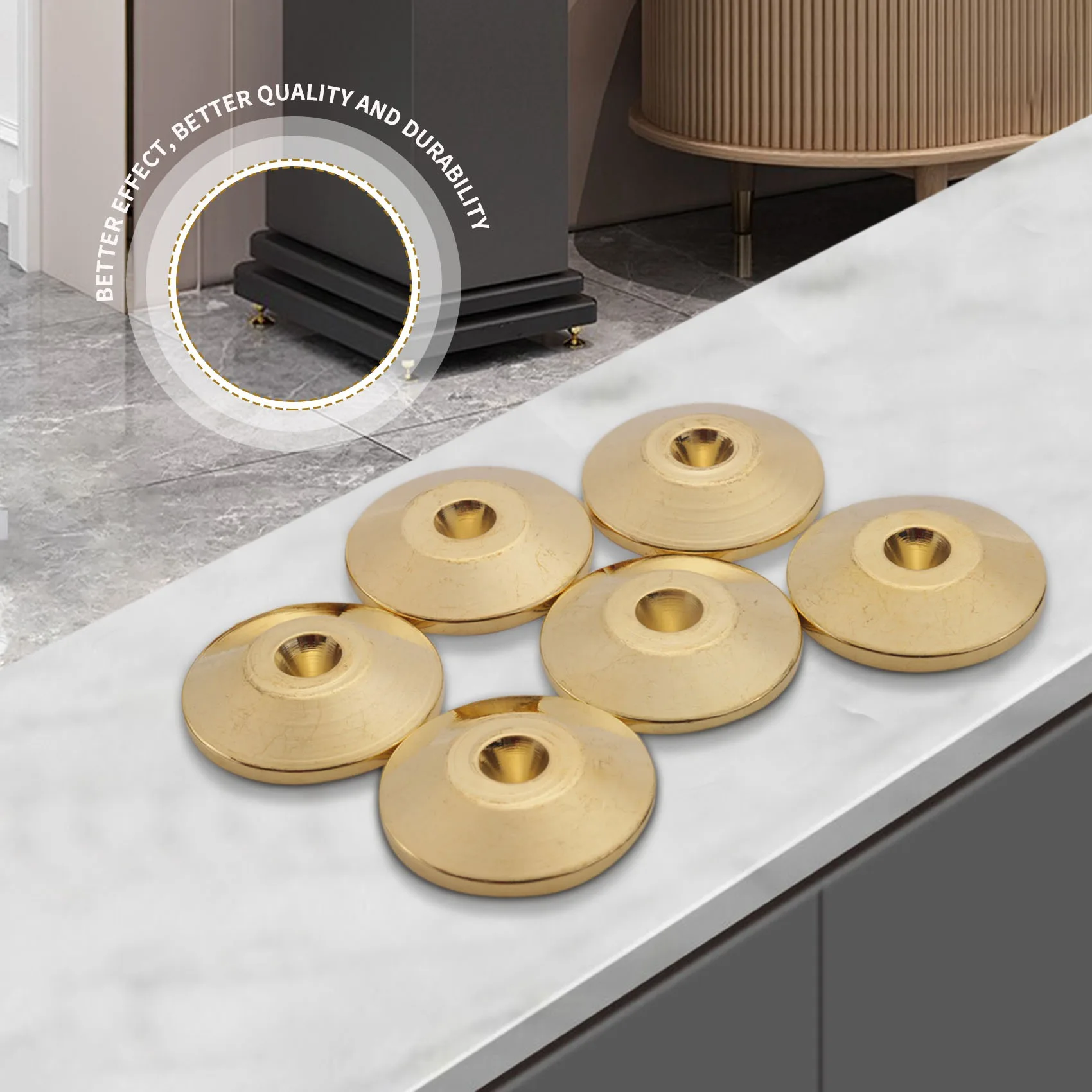 8 Pcs Universal Copper Speaker Spikes Pads Speaker Shock Base Pad Isolation Stand Feet Cone Base Mats Floor 25 x 4mm