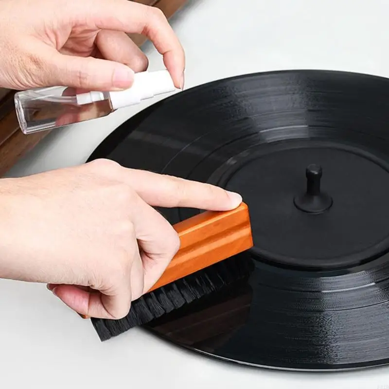 

F42D Record Brush Нейлоновые щетки для чистки с деревянной ручкой Антистатические для лучшего качества