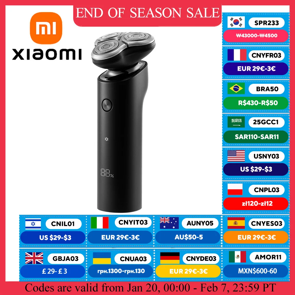 XIAOMI MIJIA S500 Electric Shaver Clipper Triple Blade Trimmer For Men Dry Wet Shaving Washable Beard Hair Cutting Machine Razor