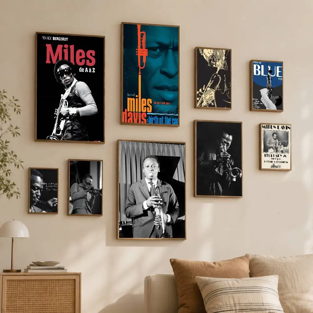 Jazz Mus-ician Miles- Davis- Poster Wall Art Print Art Suitable For Living Room Bedroom Bar Parlor Home Decoration Gift