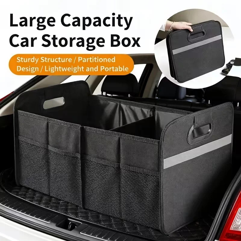 Trunk Organizer for Foldable Portable Car Storage Box for Camping Outdoor Storeroom Space Saving Multi Functional