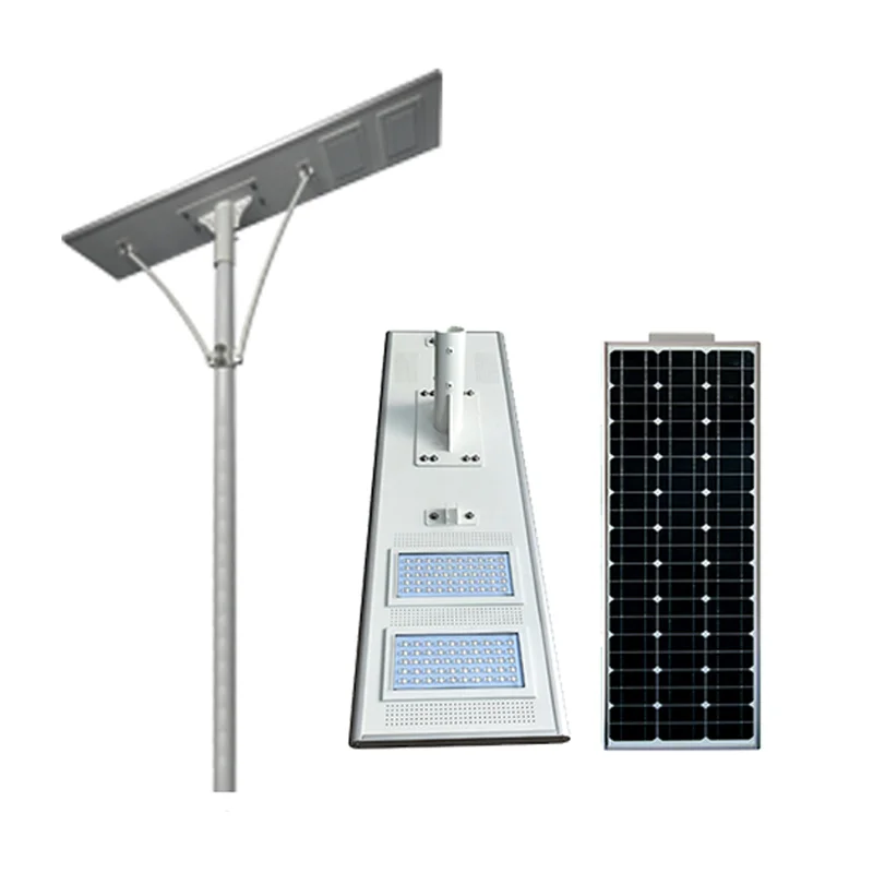 smart sensor all in one high lumen led 50w street solar light 200w