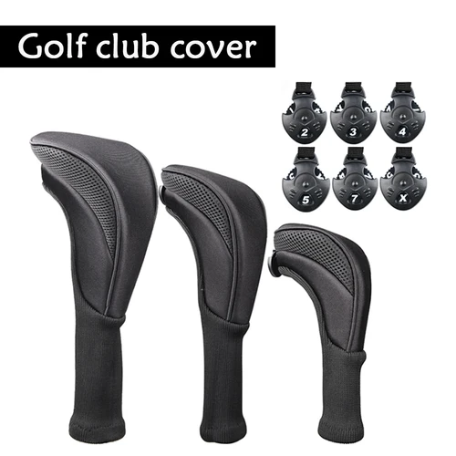 3 unids/set de fundas para cabeza de palo de Golf de cuello largo, cubiertas para cabeza de palo de madera numeradas, protectores duraderos para palos de Golf y accesorios de Golf