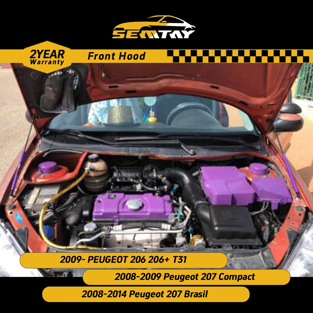 

Стойки капота SEMTAY, совместимые с Peugeot 206 206+ T31 2009/207 Compact 2008-2009/Brasil 2008–2014 Пружина опоры подъема капота