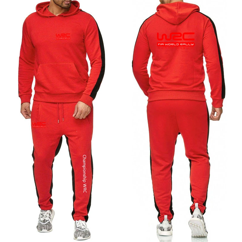 2024 World Rally Championship WRC New Men Solid Color Hooded Spring Warm Hoodie Casual Long-Sleeved Pants Two-piece Suit