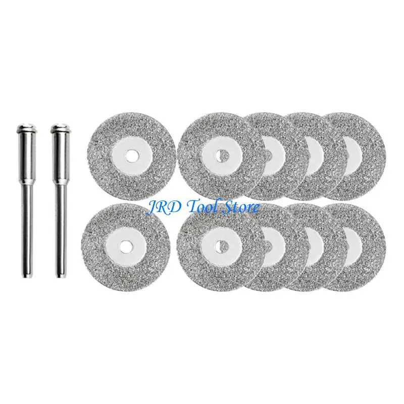 A2UD 10pcs 디아만틴 절단 디스크 22mm 로터리 도구 유리 타일 돌 나무 공예 응용 분야 22 개 맨드 렐