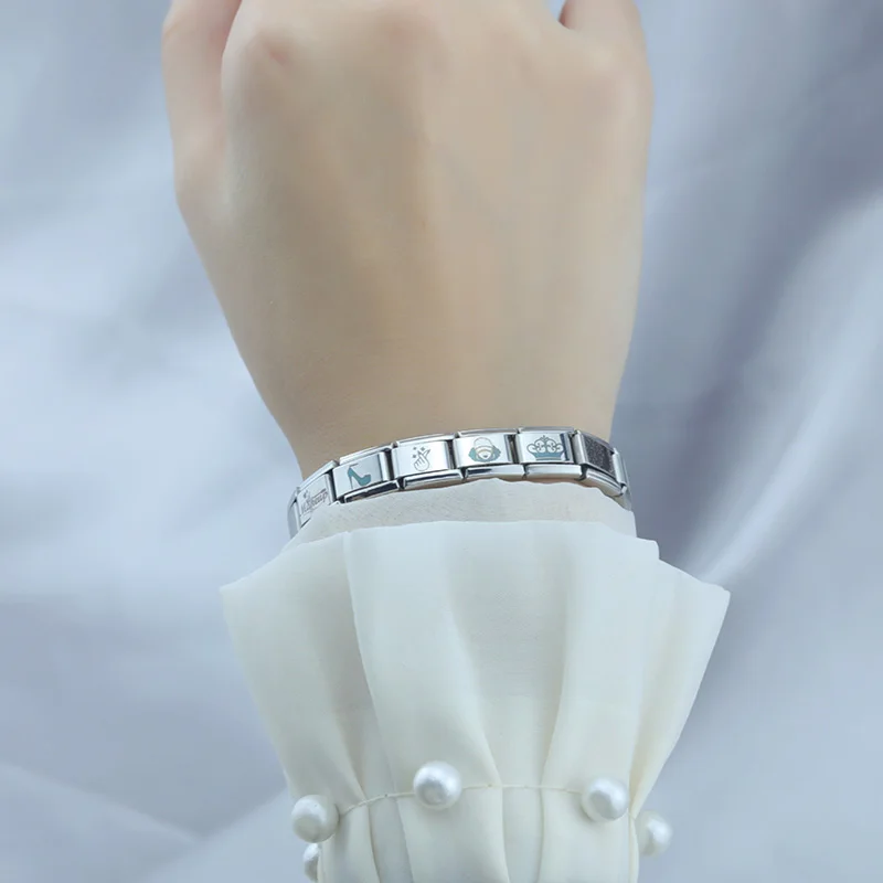 Hapiship Women 2024 New Queen Crown Beauty Bag Charm collegamenti italiani Fit 9mm bracciale in acciaio inossidabile che fa gioielli fai da te DJ1053