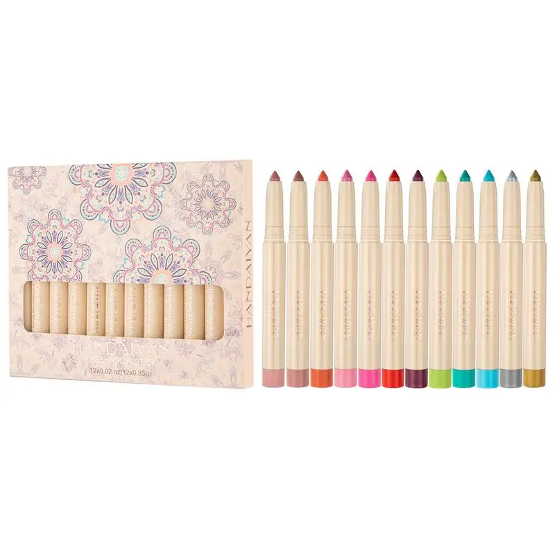 Eyeshadow Set Double-Ended Eyeshadow Stick Waterproof Long Lasting Matte Eyeshadow Stick With Pencil Sharpener