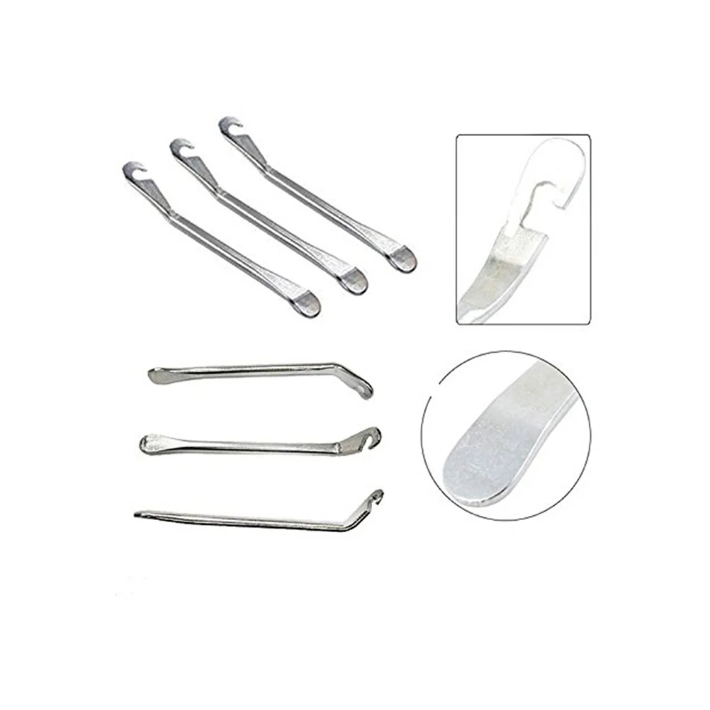 

3Pcs Steel Bike Tire Levers Thin Strong Curved Pry Bar Tools for Easy Tyre Removal Repair Workshop Tyre Levers