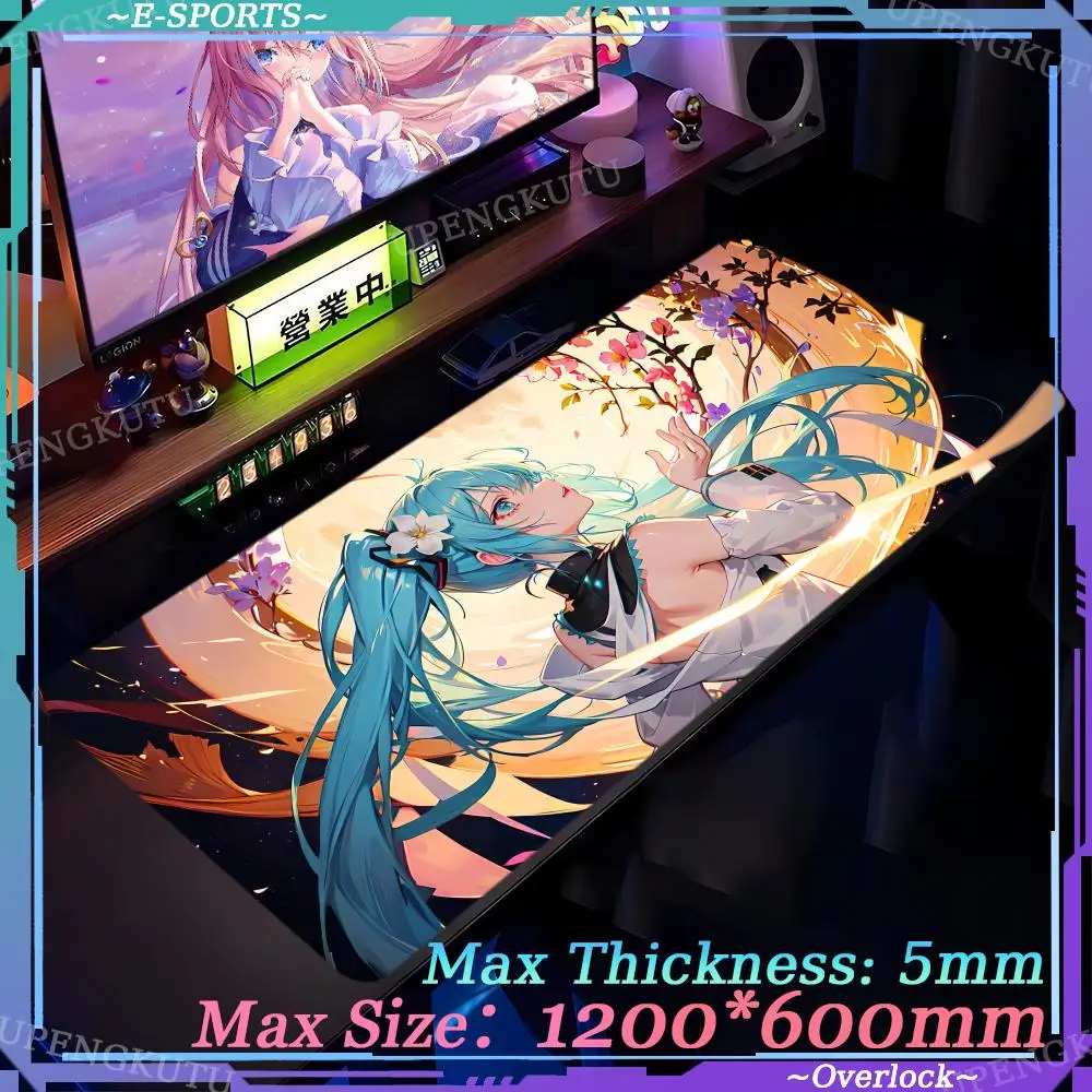 Mouse Pad 1200X600X5MM Game Oversized New M_miku products Gaming Mouse Computer cabinet pads Locked edge mouse pad