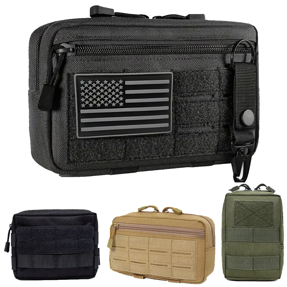 MOLLE Tactical EDC Waist Pouch Compact Utility Belt Bag Phone Holder Medical Pack Outdoor Hunting Carry Accessory