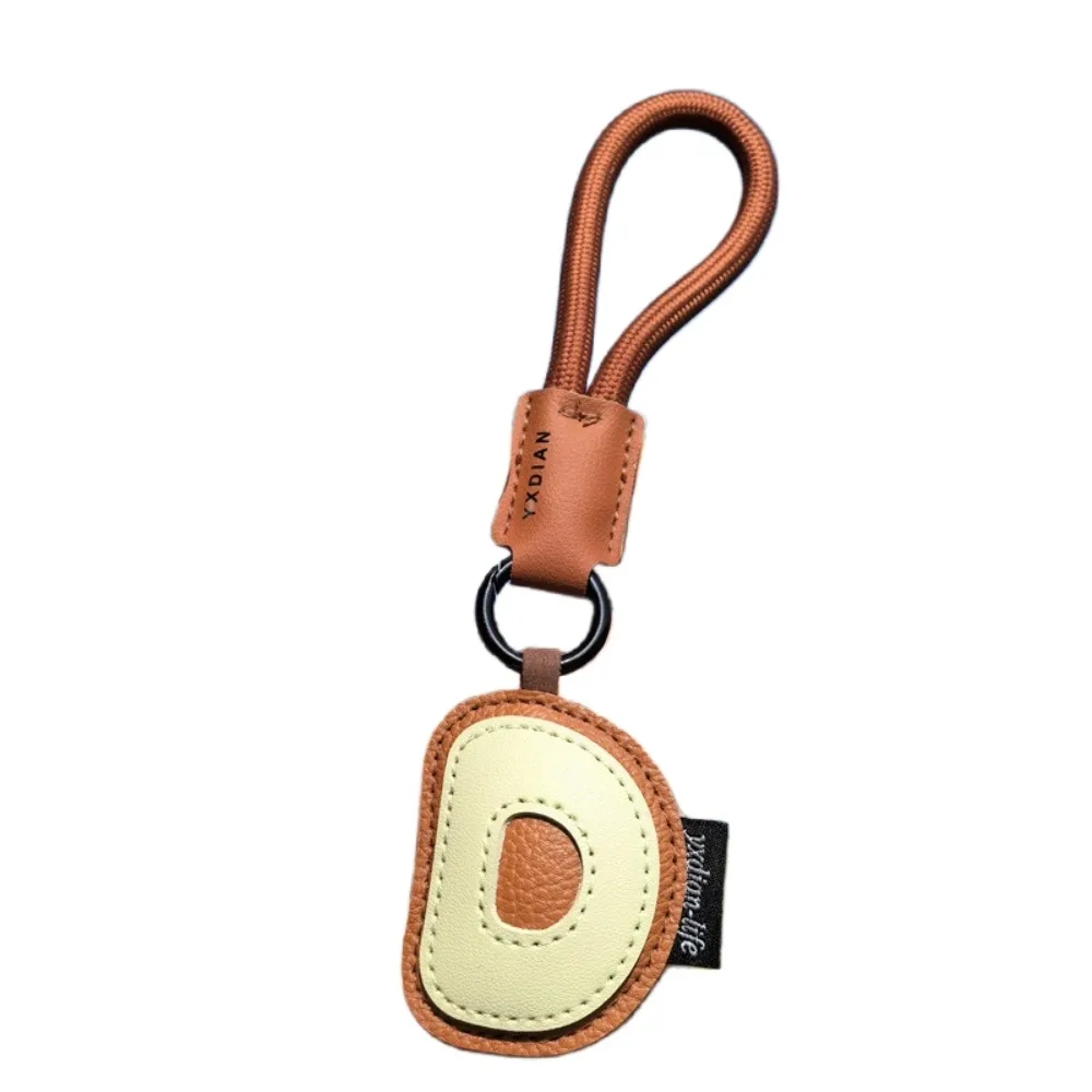 Sweet 26 Letter Keychain Bag Hanging Charms PU Leather Alphabet Key Holder Car Keyring Ornaments Lucky Letter Pendant Boy
