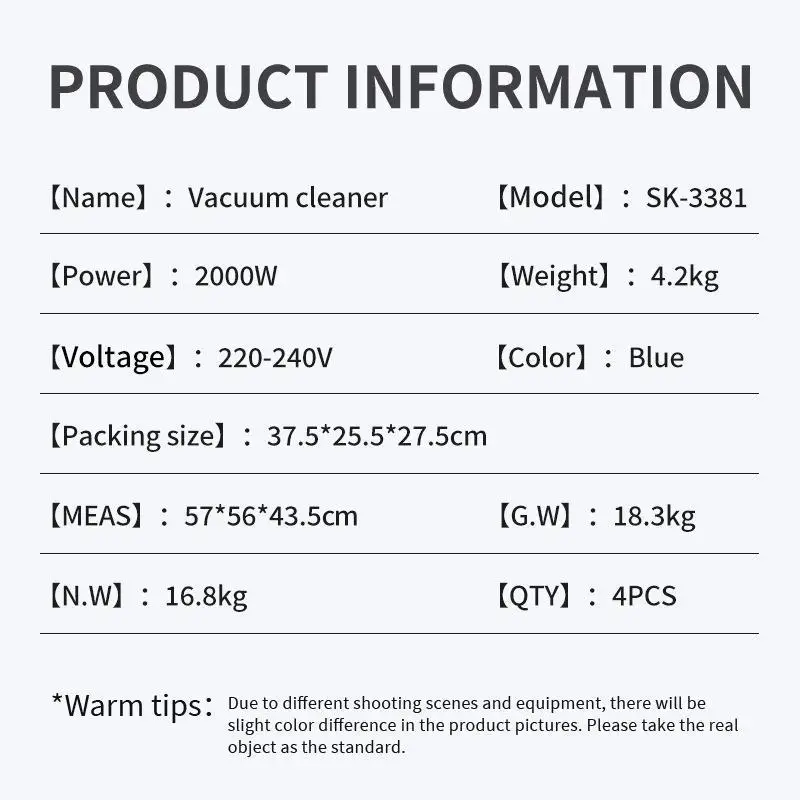 Household vacuum cleaner 2000W multi-function large suction vacuum cleaner wired 가전제품 carpet cleaner 차량용 청소기 샤오미voiture