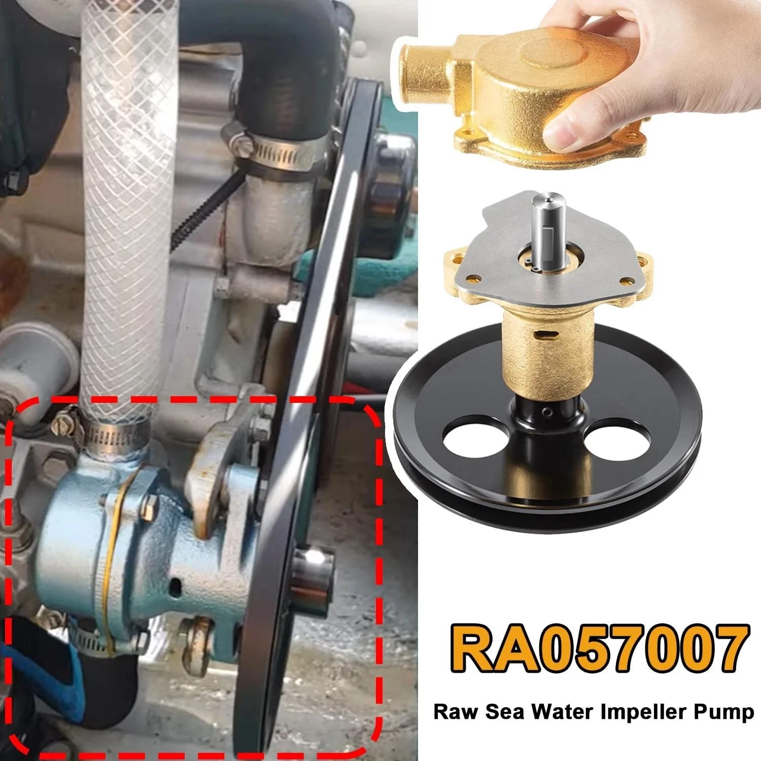 

Raw Sea Impeller Water Pump RA057007 For Ford Marine 5.0,5.8,351,302 Sherwood Pleasurecraft & Ski boat G20, G21, 302, 351