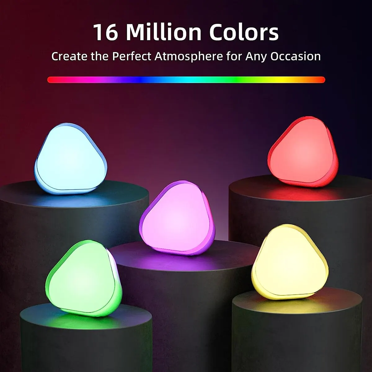 LED Beside Lamp Smart Table Lamp RGB Dimmable Night Light with Music Sync Ambiance Atmosphere Light for Bedroom Bedside Desk