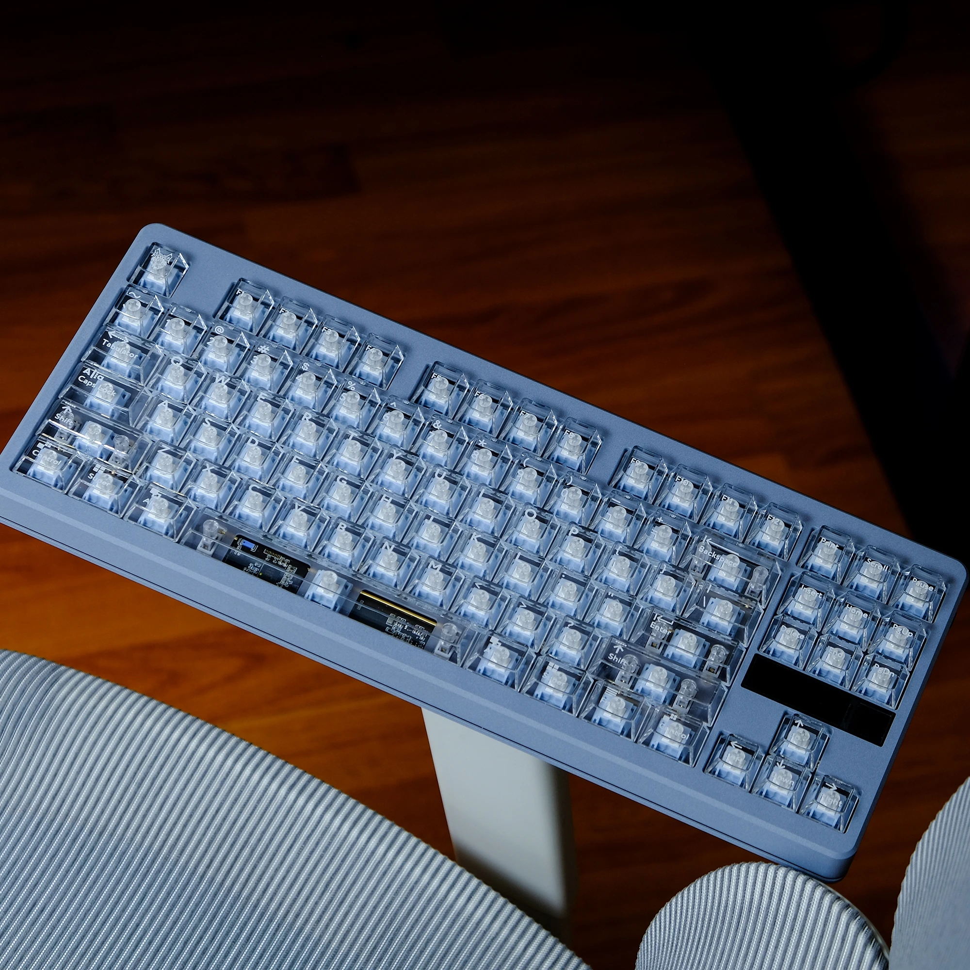 Double Shot Clear Keycaps Cherry Profile 130+ Keys White Full Transparent PC Keycaps for Gateron MX Switches Mechanical Keyboard