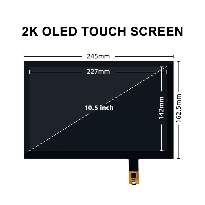 شاشة AMOLED متعددة الوظائف تعمل باللمس بالسعة مقاس 10.5 بوصة شاشة عرض 2560x1600 لأجهزة الكمبيوتر المحمول Raspberry Pi Gaming Screen PS4/5 Xbox 60hz