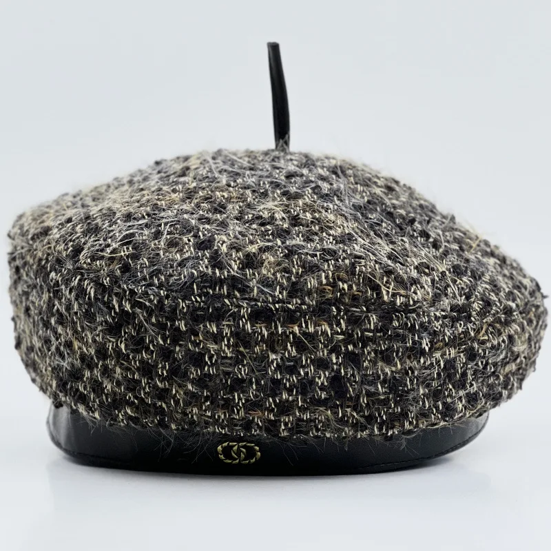 

Новая корейская версия, темпераментный берет, женский осенне-зимний ретро-художник с блестками, маленький аромат, маленькая шляпа с тыквой для лица