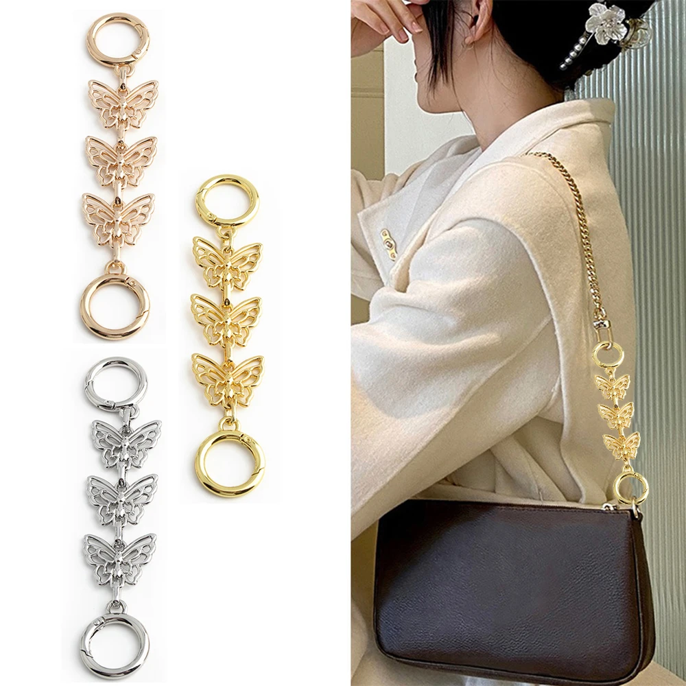 

1PCS Metal Butterfly Shape Chain Bag Extender Strap 13.5cm Short Extender Bag Belts Replacement Hanging Chain For Purse Handbag