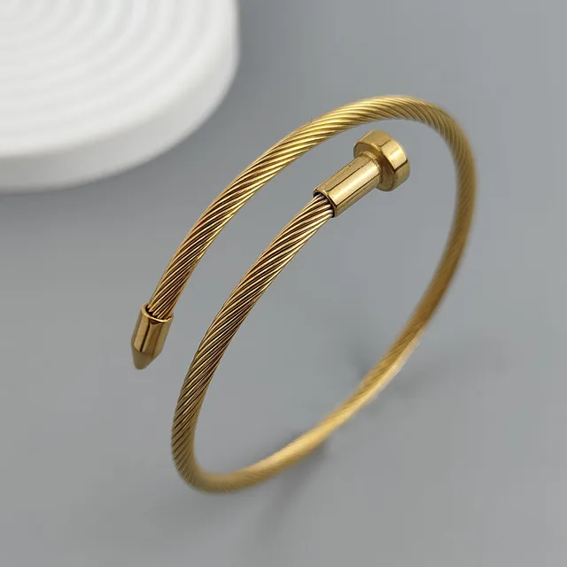 Charmoso banhado a ouro 18K aço inoxidável espinho unhas pulseira feminina, joias à prova d'água de alta qualidade, presente de festa de casamento