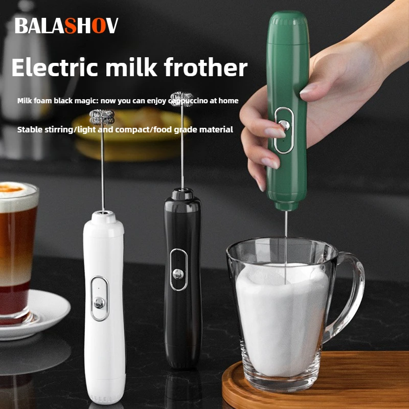 Wireless Battery Milk Frother Handheld Electric Milk Foam Frother Household Stirring Machine Small Egg Beater Milk Foamer