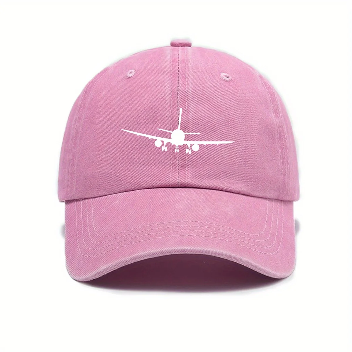 Airplane printed baseball cap with simple design, daily fashion, men's and women's outdoor equipment