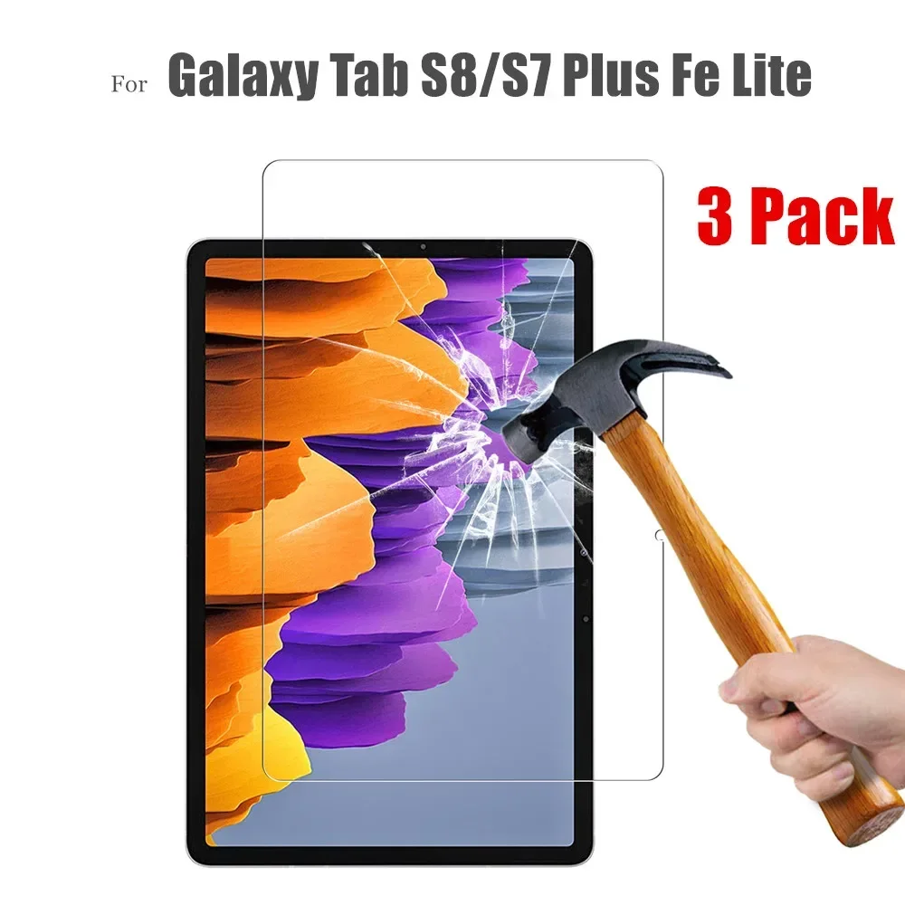 3Piece Glass Protector for Samsung Galaxy Tab S9 S9FE S8 Screen Protective Film for Galaxy Tab S10 S9 S8 Plus Ultra S7 FE Lite