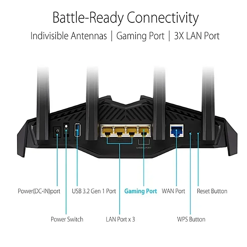 NEW ASUS RT-AX82U Dual Band WiFi 6 Game Router Game Port Mobile Mode Aura RGB AiProtection Pro Secure Instant Protection VPN