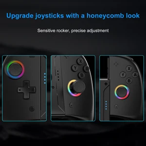 Linyuvo Meteor Light Joy-Pad wireless with 8-color RGB lights for switch/oled, with 6-axle programmable gyroscope, turbo and vibration 10 Main Sales Wireless PC Control - №2