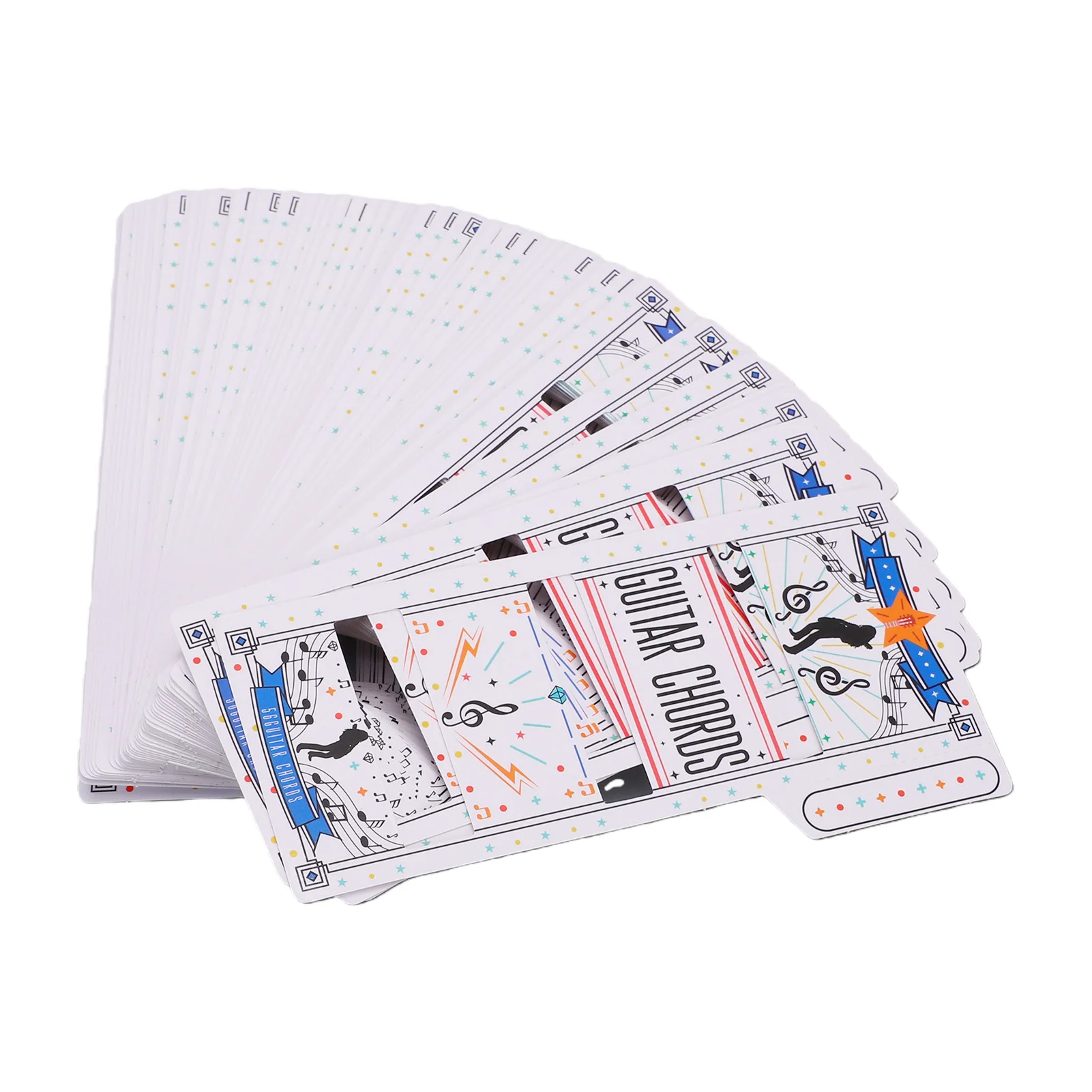 56 Guitar Chord Flash Cards Color Coded Fingering Charts Thick Laminated Portable Music Learning Tool Acoustic Electric Guitar