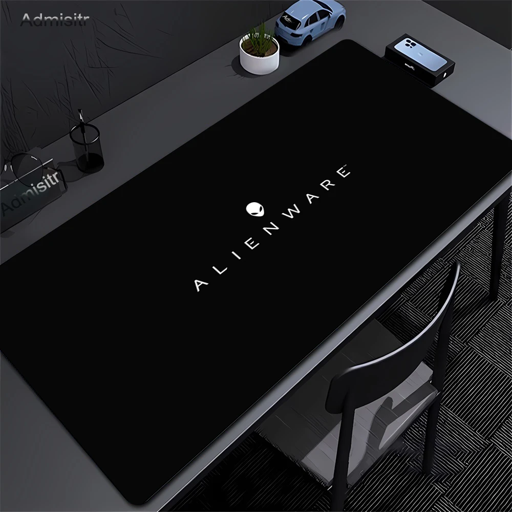 Tapis de bureau Gamer noir Alienware Animation PC tapis de souris de jeu tapis de clavier Lockrand tapis de souris pour PC tapis de souris 90x40 cm