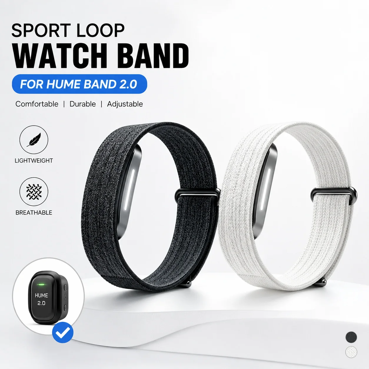 For Hume Band 2.0 Hume Health Nylon Braided Sports Watch Strap Fitness Tracker Breathable Sport Wrist Band Replacement Strap