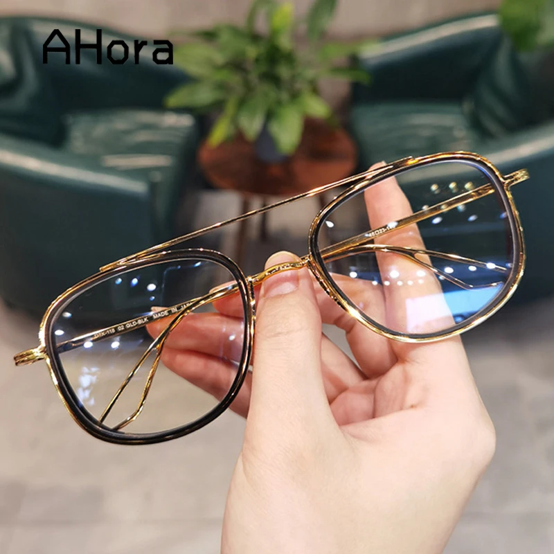 

Ahora Classic Metal Reading Glasses Hot Men&Women Blocking Blue Light Presbyopia Eyeglasses Double Beam Eyewear +1.0...+4.0