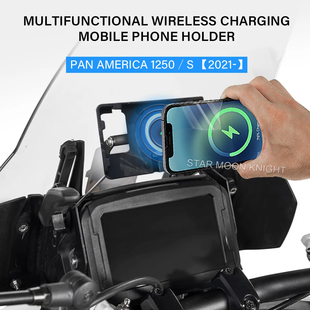 

Wireless Charger USB Mobile Phone Holder For RA1250 Pan America 1250 S 2021 2022 - PANAMERICA PA1250 PA 1250S Navigation Bracket