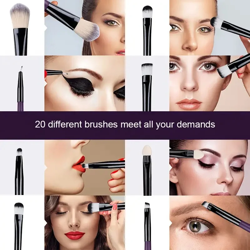 Ensemble de pinceaux de maquillage et d'éponges, ensemble de pinceaux de maquillage professionnels, mélangeur de beauté, bouffée de poudre triangulaire, bouffante de poudre propre