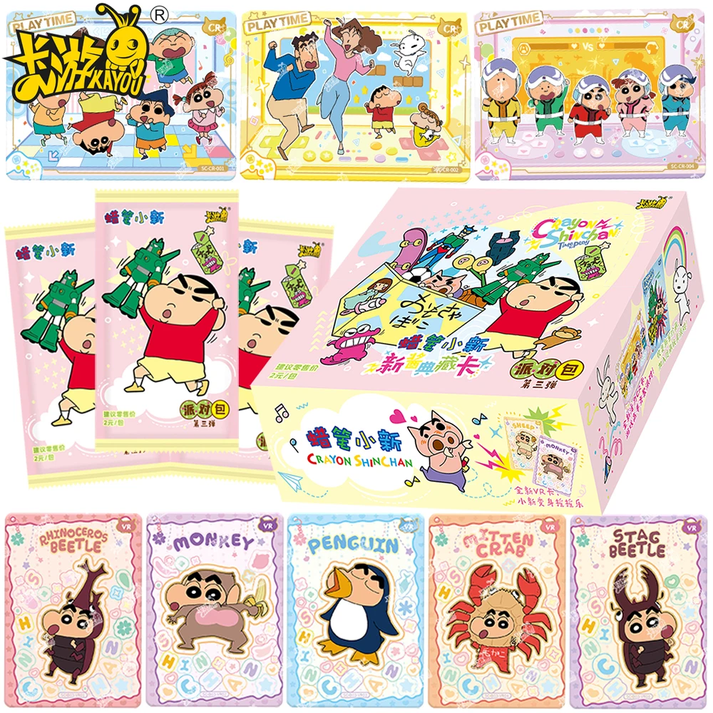 

Original Kayou Crayon Shin Chan Collection Cards Daily Family Anime Children's Favorite Creative Characters Travel Cards Gifts