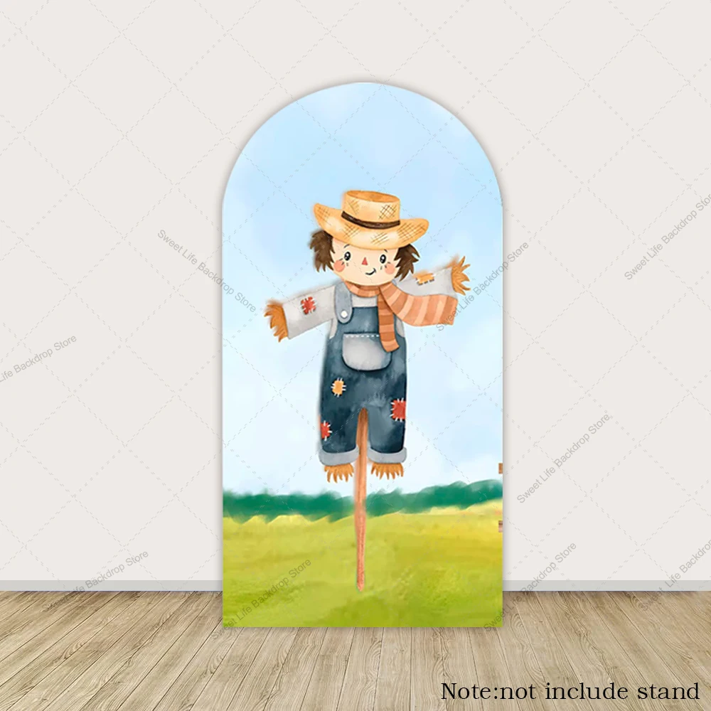 Fondo de arco con tema de granja, cubierta para decoración de fiesta de cumpleaños, Baby Shower, tierras de cultivo, Animal, espantapájaros, fondo arqueado