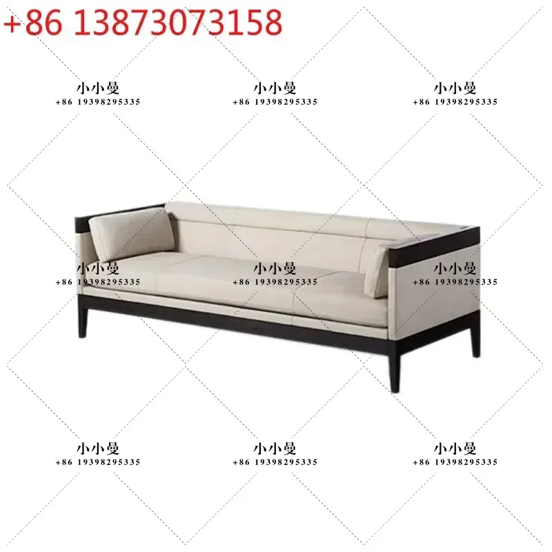 Modern simple fabric three-person living room leisure reception hotel straight sofa