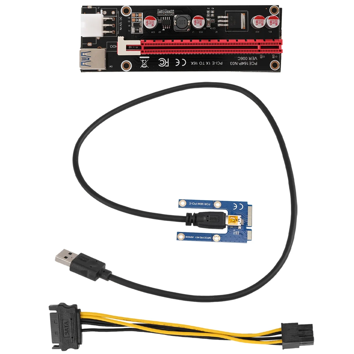 Mini PCIe à PCI Express 16X Riser pour ordinateur portable, carte de forage externe, BTC Miner, MPCIe à PCI-E Slot Mining Card