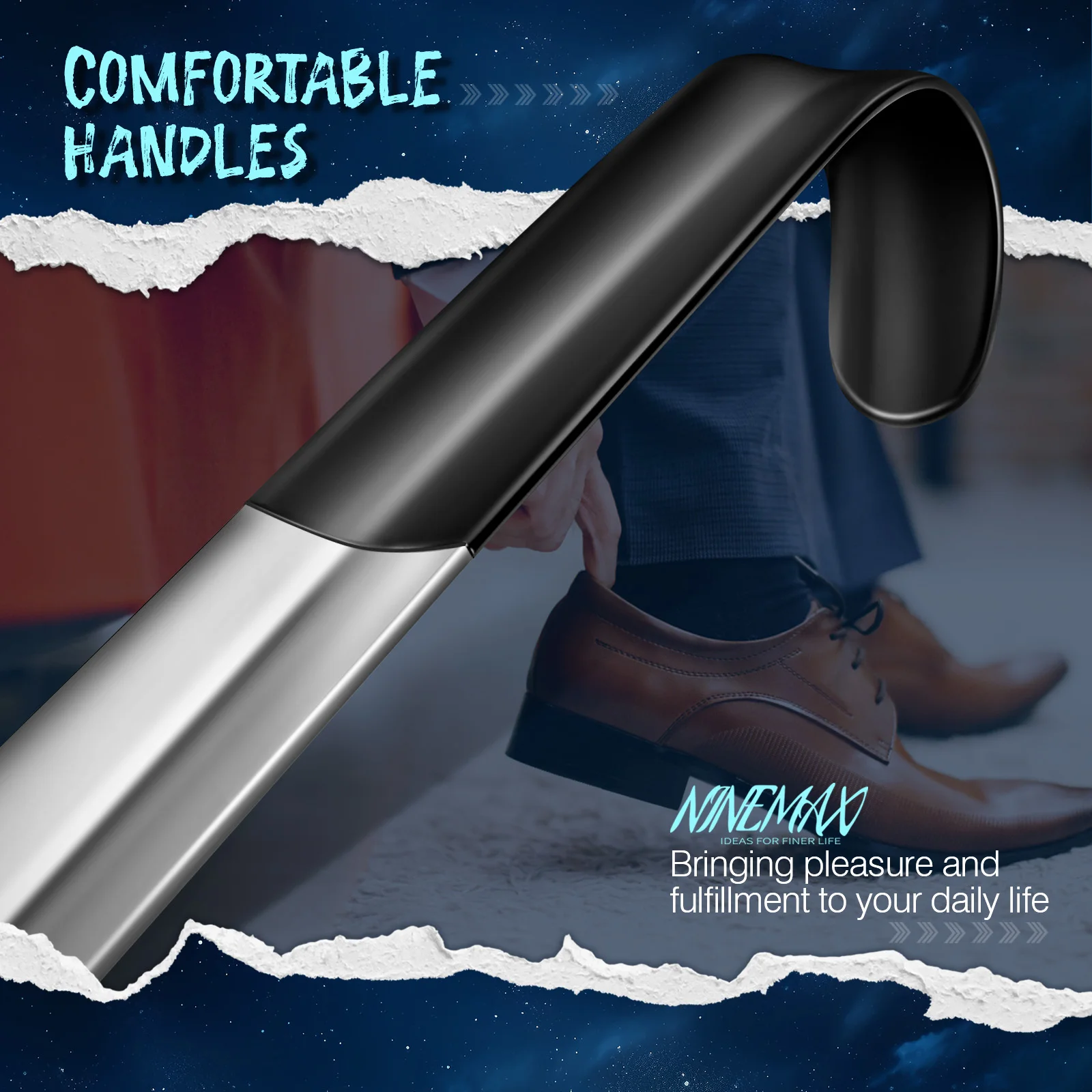 โลหะฮอร์นรองเท้ายาวผู้ชายผู้หญิงยาวแตรรองเท้าทนทานรองเท้ายืดหยุ่นยาวพิเศษรองเท้า Lifter 2 ชิ้น