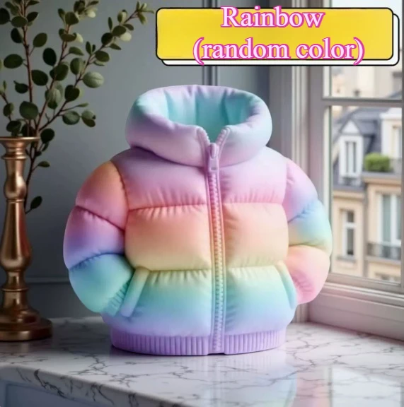 Creative 3D Printed Down Jacket Shape Tabletop Pen Holder, 3 Colors Available Cute Desktop Stationery Storage Organizer