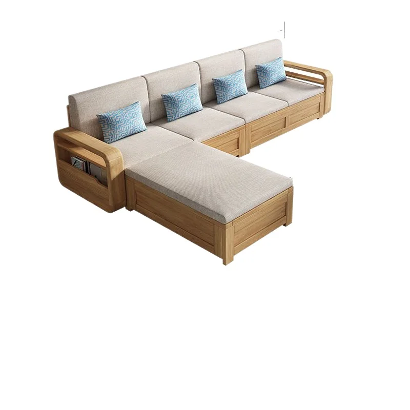 LLMM Nordic solid wood sofa winter and summer dual-purpose high box storage sofa simple sofa combination