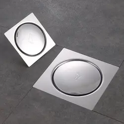 Removable Square Shower Drain Press Type Rust-proof Floor Hair Catcher Anti-odor Rubber Gasket Bathroom Drain Plug Toilets